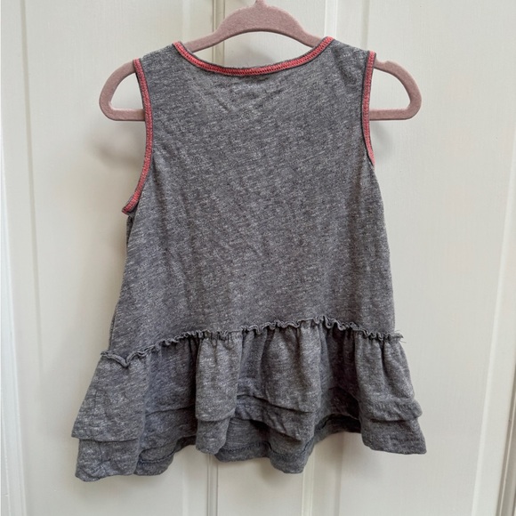 NWOT Cat & Jack 3T Girls Gray Tank Top Blouse with Peplum Detail - Picture 5 of 5